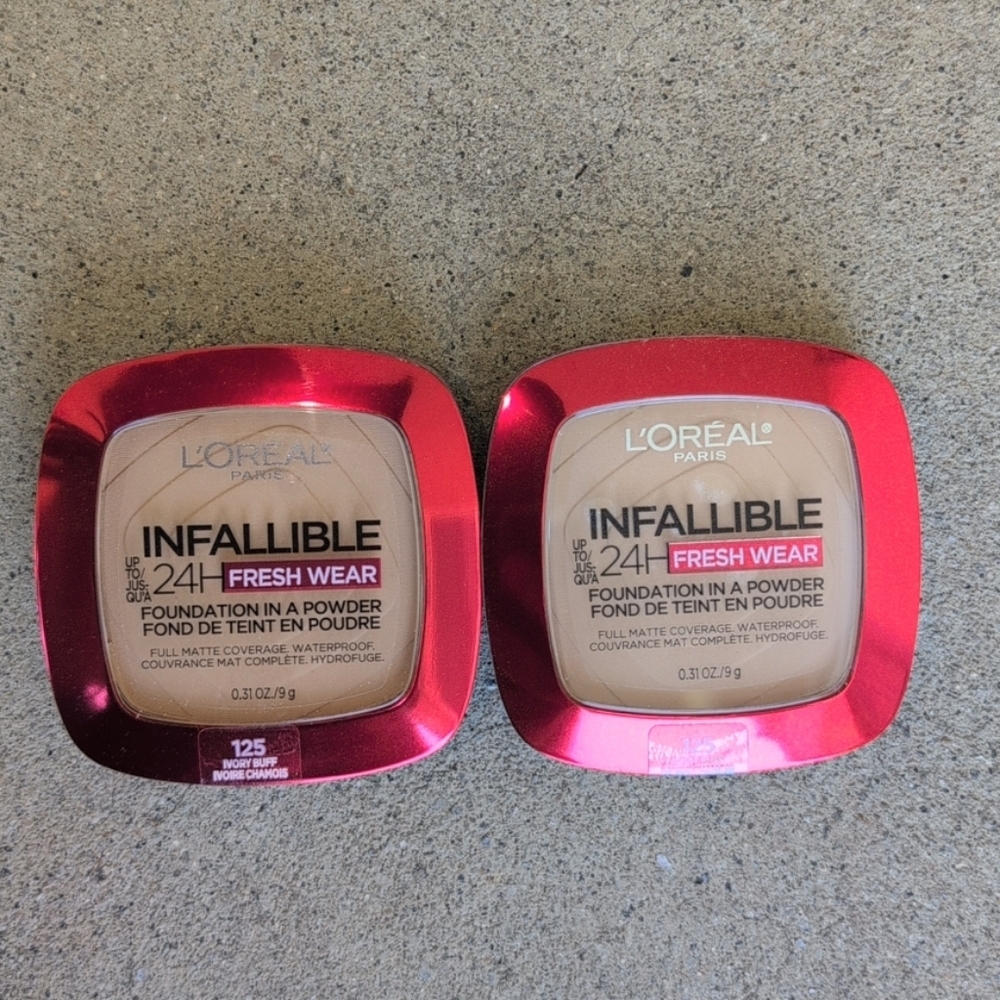 L'Oreal Infallible 24H Fresh Wear Powder- Ivory Buff- 2pc Bundle